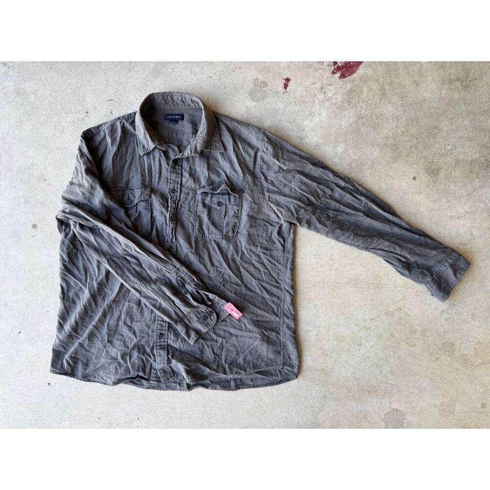 Lands’ End Long Sleeve Button-Up Flannel Shirt